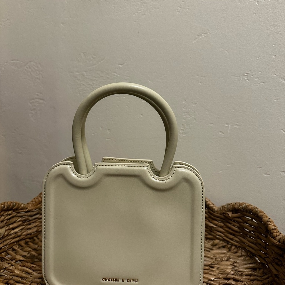 Charles & Keith Elegant Mini Bag in Light Cream